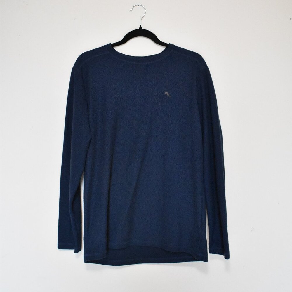 Tommy Bahama Mens Navy Blue Medium Long Sleeve Shirt